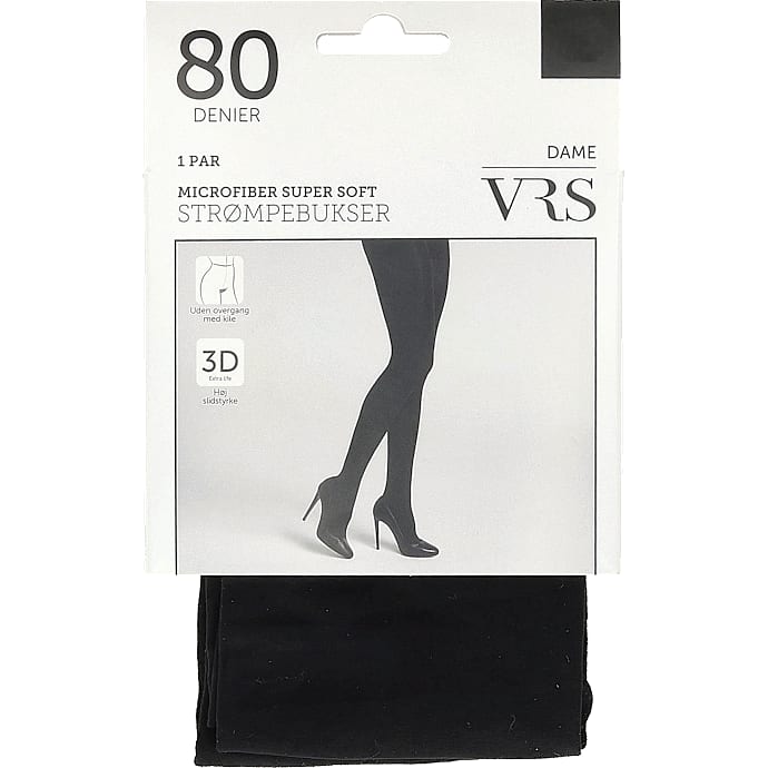 VRS dame strømpebukser microfiber str. l/xl - sort