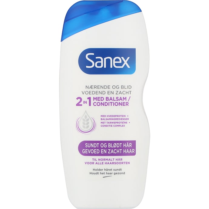 Sanex 2-i-1 Shampoo med Hvedeprotein 250 ml