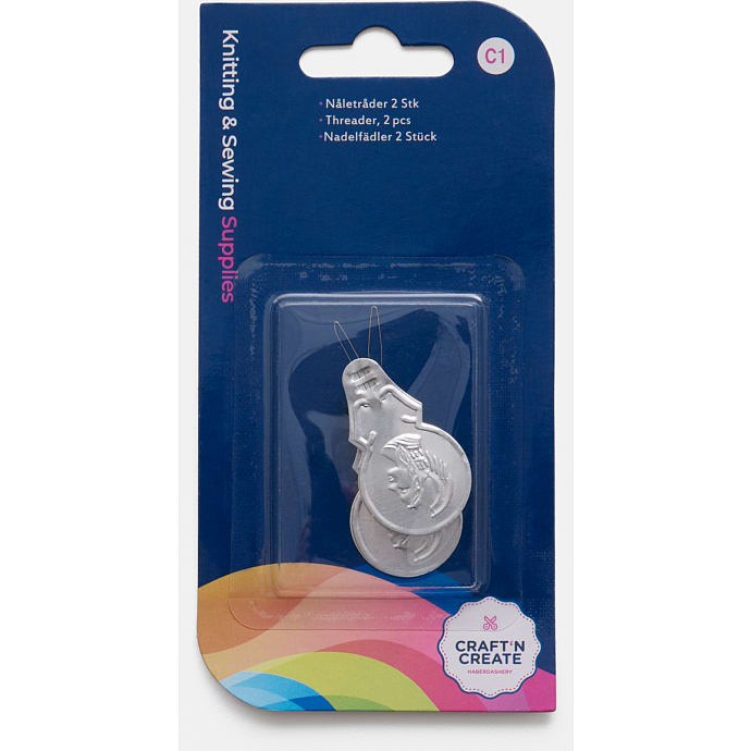 CraftnCreate nåletråder 2 stk. - sølvfarvet