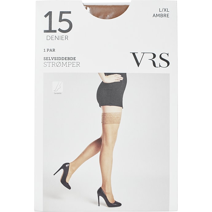 VRS selvsiddende strømper str. L/XL - ambre