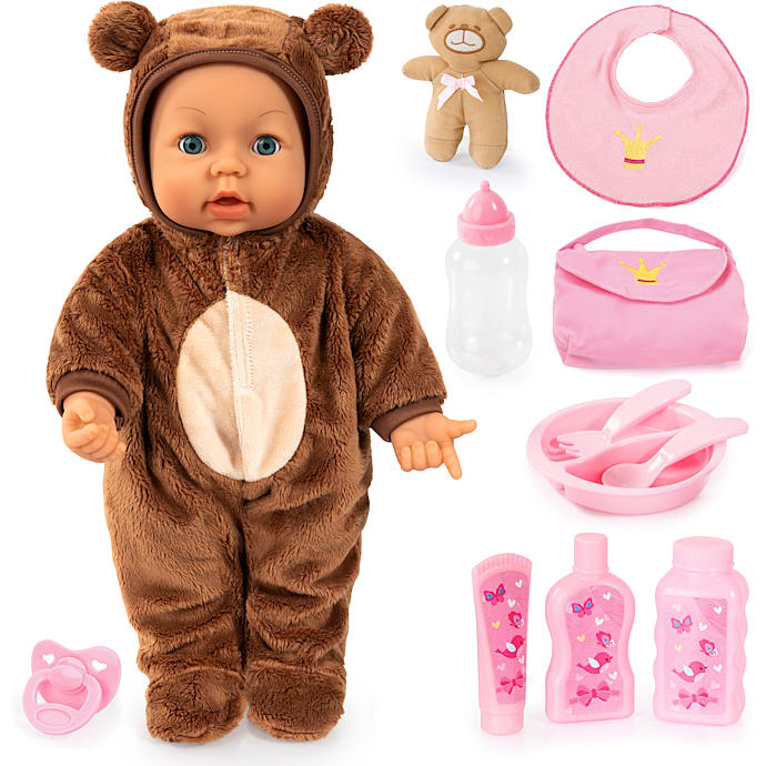 Mami Baby Dukke 46 cm med Teddy Tøj