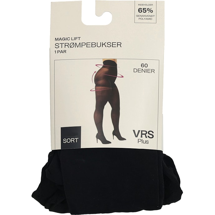 VRS Dame Strømpebukser Magic Lift Str. 48-52 Sort