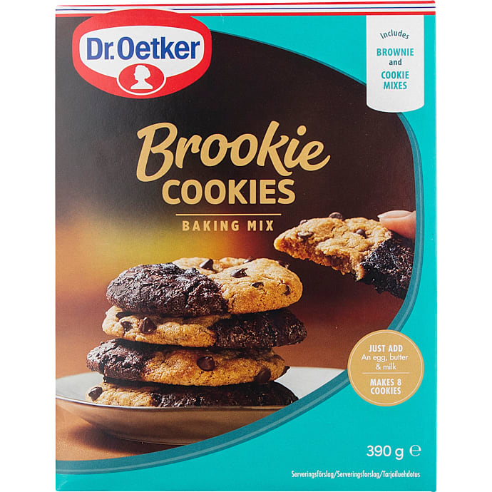 Cookies m. brownie og chokoladestykker