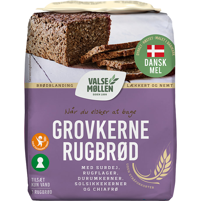 Grovkernerugbrød m. surdej, rugflager, durumkerner, solsikkekerner og chiafrø