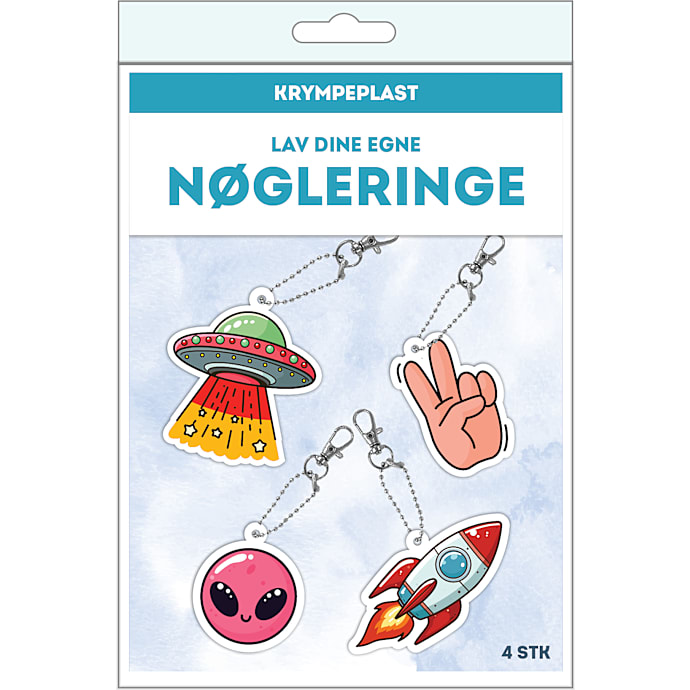 Krympeplast nøgleringe - space