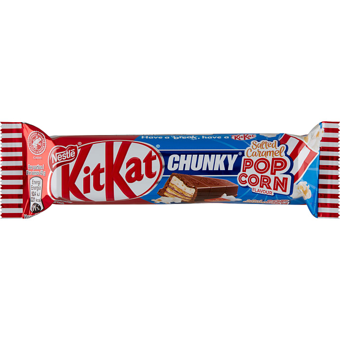 Mælkechokolade m. vaffel, saltet karamel og popcorn