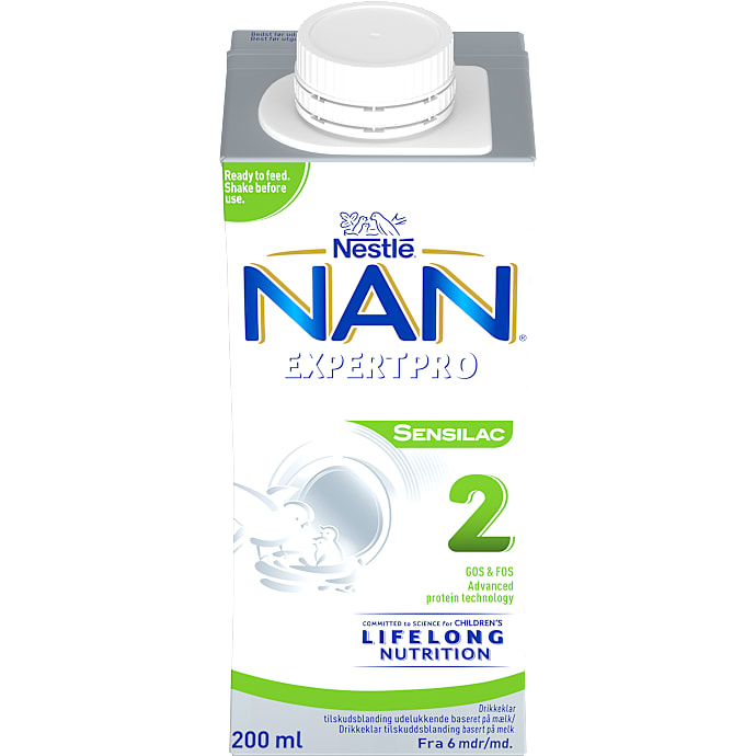 Nan 2 Expertpro Sensilac drikkeklar tilskudsblanding fra 6 mdr.