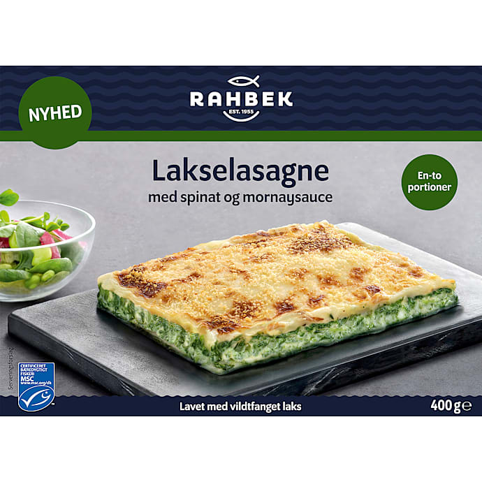 Rahbek Lakselasagne m. spinat og mornaysauce 400 g