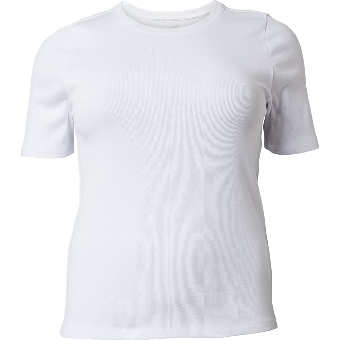 VRS dame rib T-shirt str. 50 - hvid 1 stk.