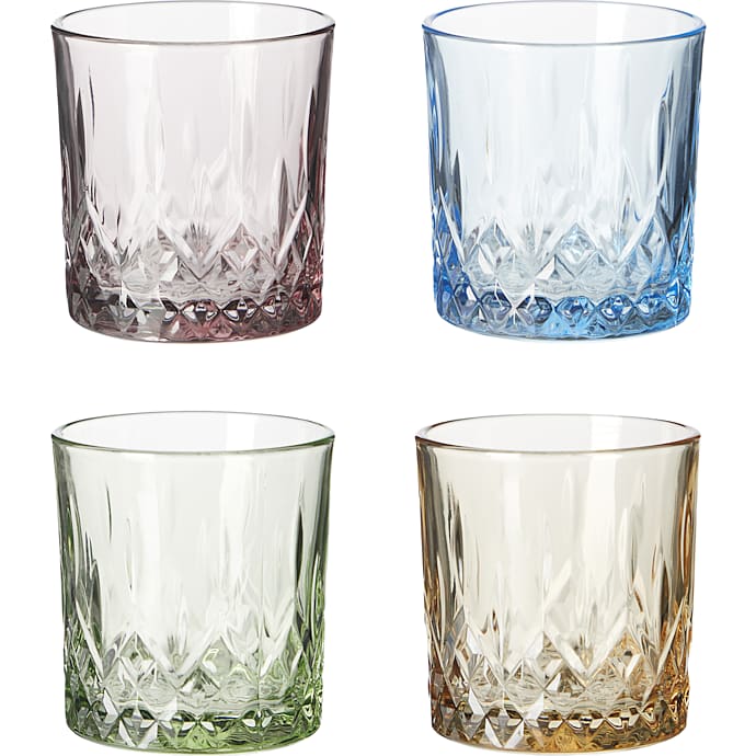 Aida farvede whiskey glas (310ml) – flere varianter – assorteret