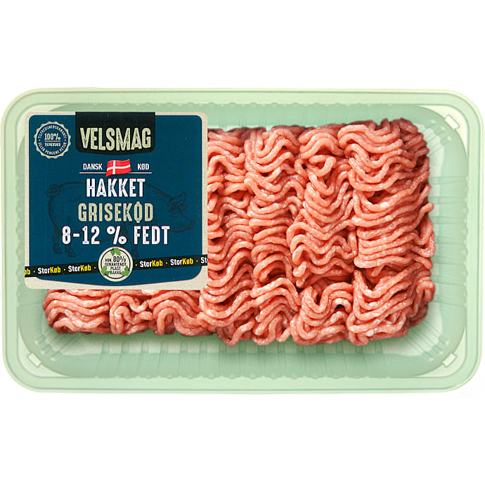 Hakket grisekød 8-12% fedt
