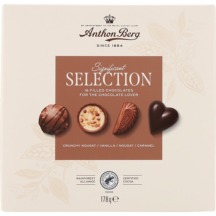 Fyldte chokolader m. nougat, marcipan, vanilietrøffel og kramel