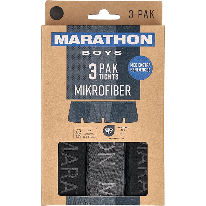 Marathon 3-pak boxershorts str. 16-17 - sort