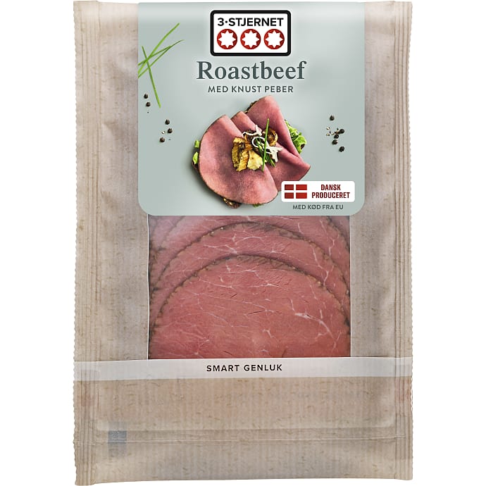 Roastbeef i skiver m. knust peber