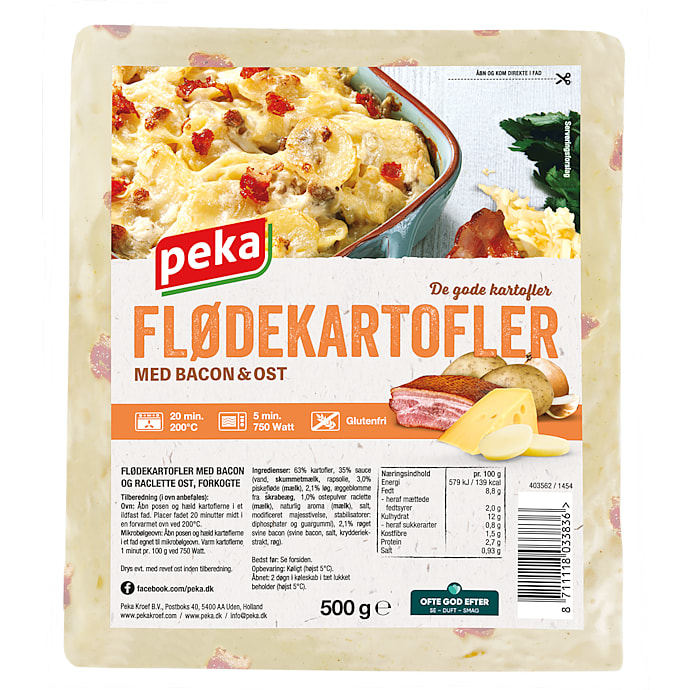Peka Flødekartofler med bacon og ost