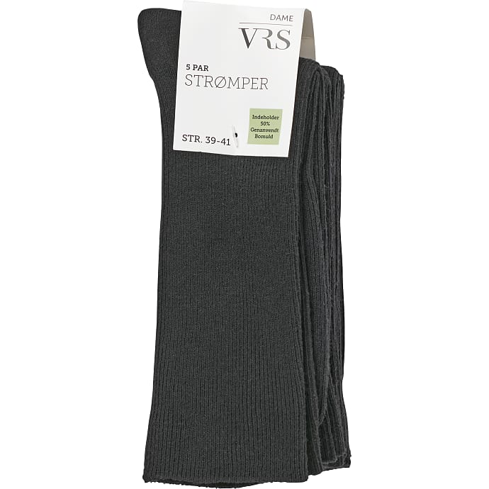 VRS dame 5-pak strømper str. 39/41 - sort