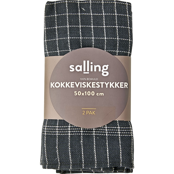Salling Kokkeviskestykke 2-pak sort/hvid