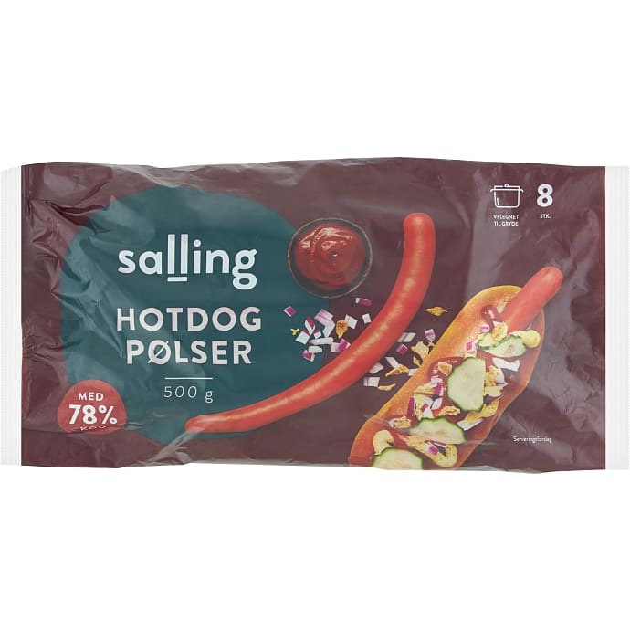 Hotdogpølser 78% kød