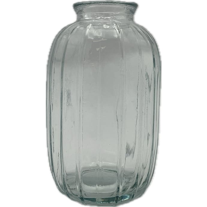 Vase med riller 7,1 x 12 cm - klar