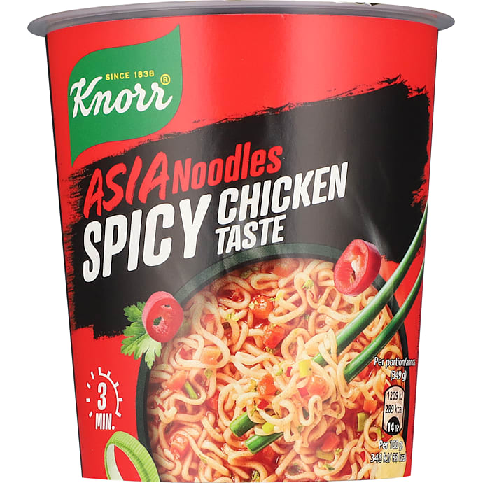 Instant kopnudler m. spicy kyllingesmag