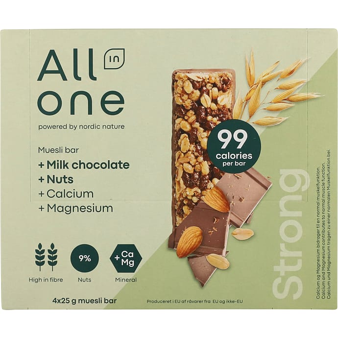 Müslibar m. nødder og mælkechokolade