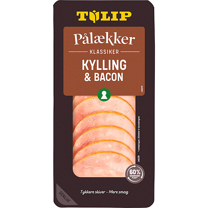 Kyllingefilet i skiver m. bacon