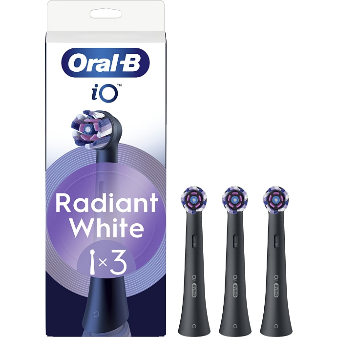 Oral-B iO Radiant White Tandbørstehoveder 3-pak Sort