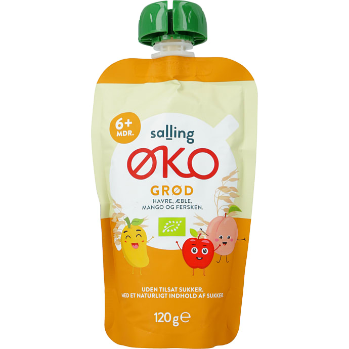 Grødsmoothie m. havre, æble, mango og fersken fra 6 mdr.