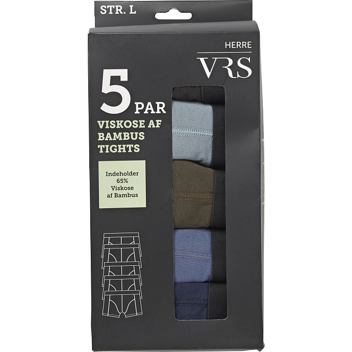 VRS herre 5-pak tights str. 2XL - grå