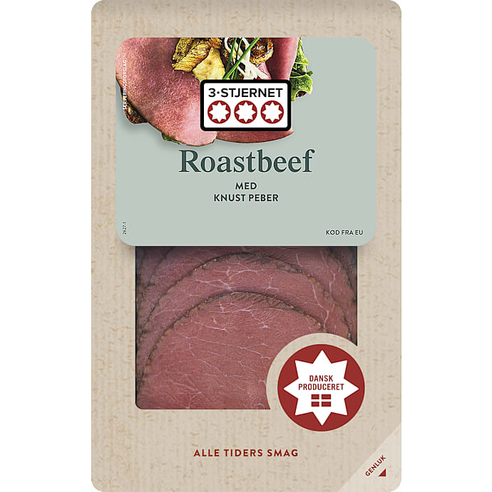 Roastbeef i skiver m. peber