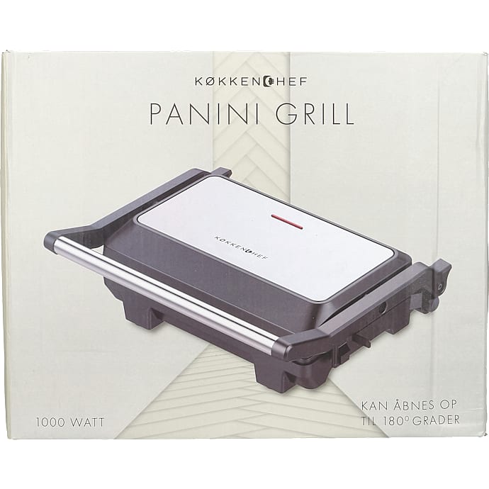Køkkenchef panini grill - sort/sølvfarvet