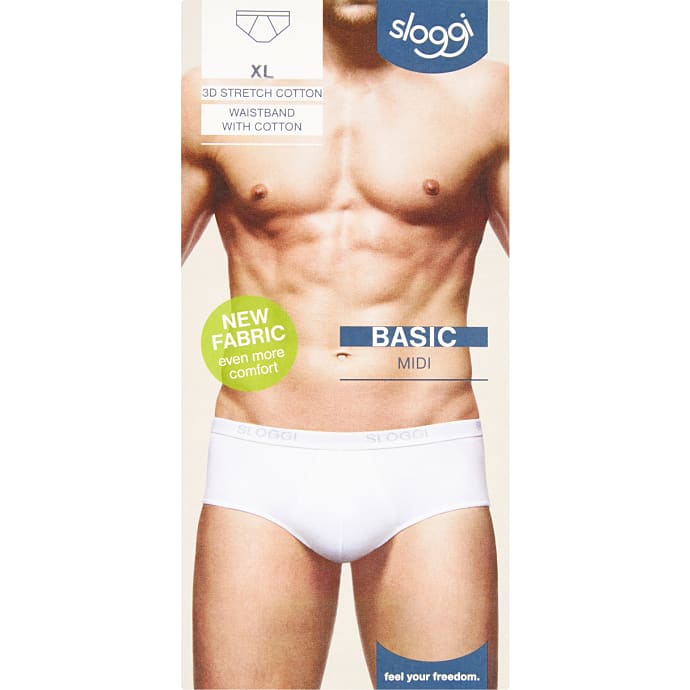 Sloggi herre midi basic str. XL - hvid