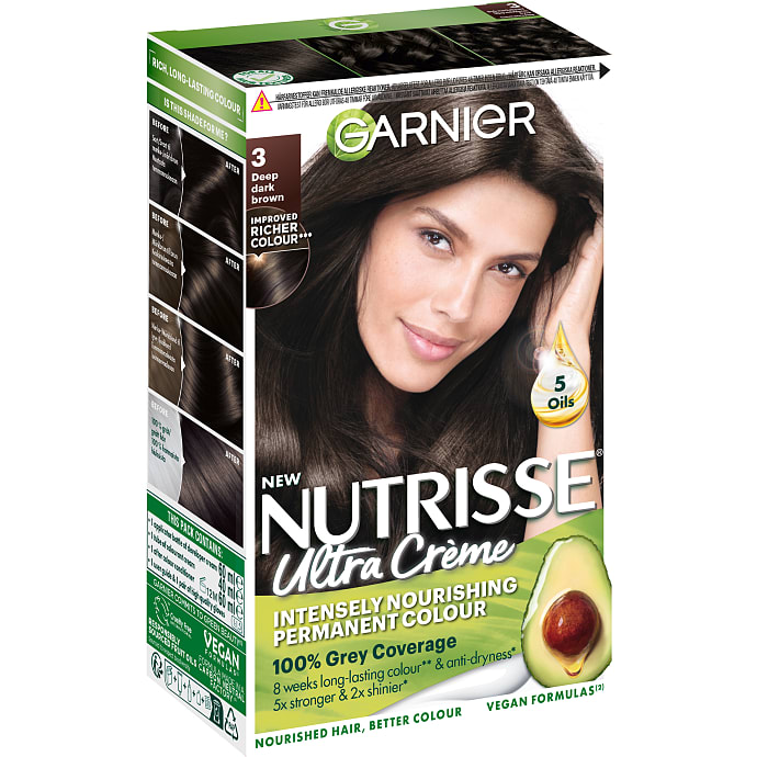 Garnier Permanent Hårfarve 3 Dark Brown med Balsam