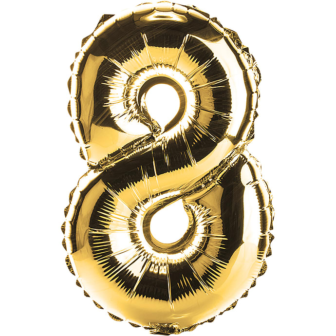 Salling Tal Folieballon nr. 8 Guldfarvet