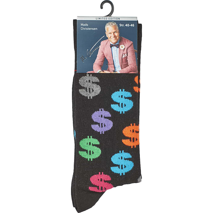Mads Christensen herre strømper str. 40/46 - printet