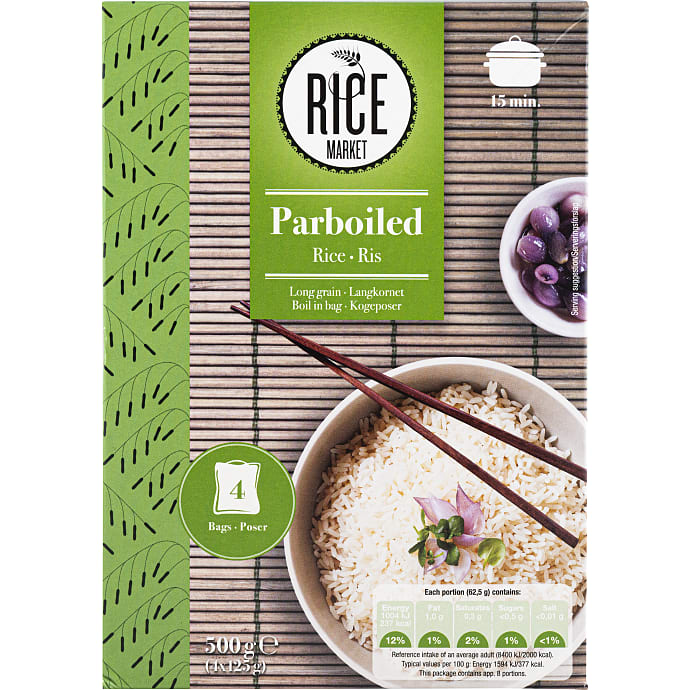Rice Market Parboiled Ris Kogepose 500 g