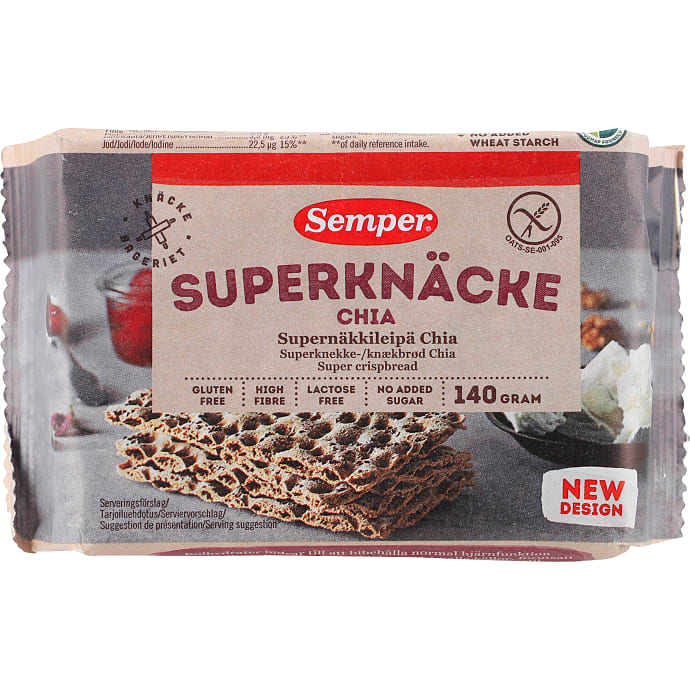 Knækbrød m. chia glutenfri vegansk