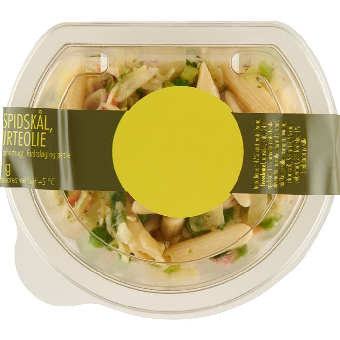 Salat m. kål, pasta og urteolie