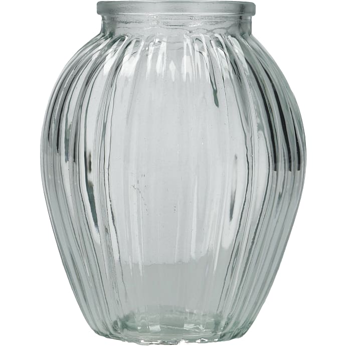 Vase Rillet H13 cm Klar