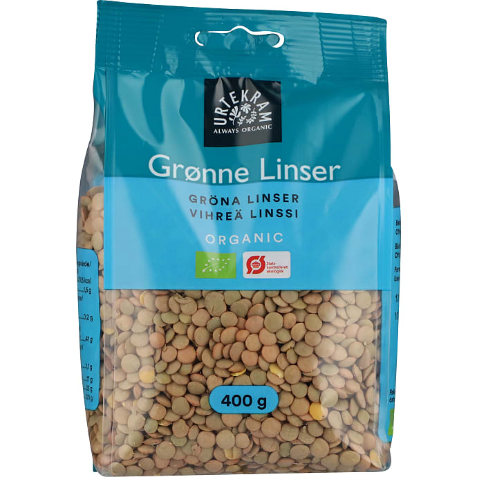 Urtekram Grønne linser øko 400 g
