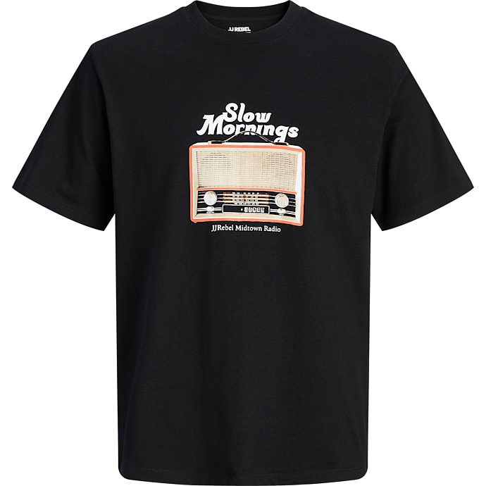 JJ REBEL herre T-shirt med print str. M - sort