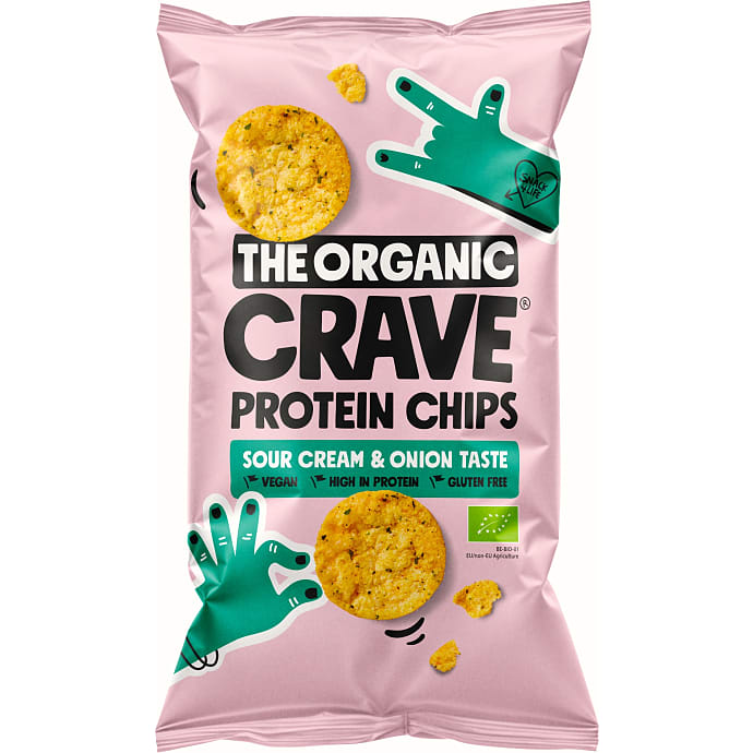 Proteinchips m. sour cream & onion øko – produktbillede