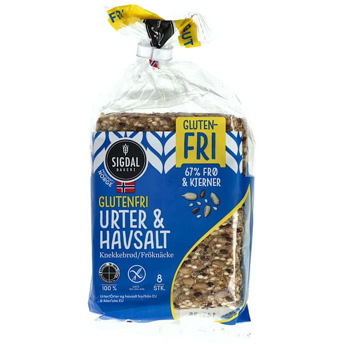 Sigdal Knækbrød m. urter og havsalt glutenfri