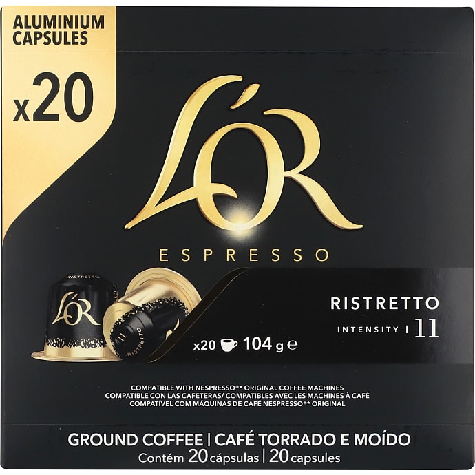 L'Or Ristretto Kaffekapsler 20 stk