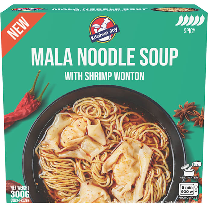 Mala nudelsuppe m. rejewonton – produktbillede