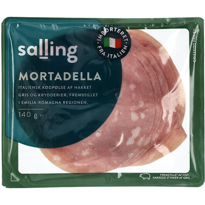 Italiensk mortadellapølse i skiver