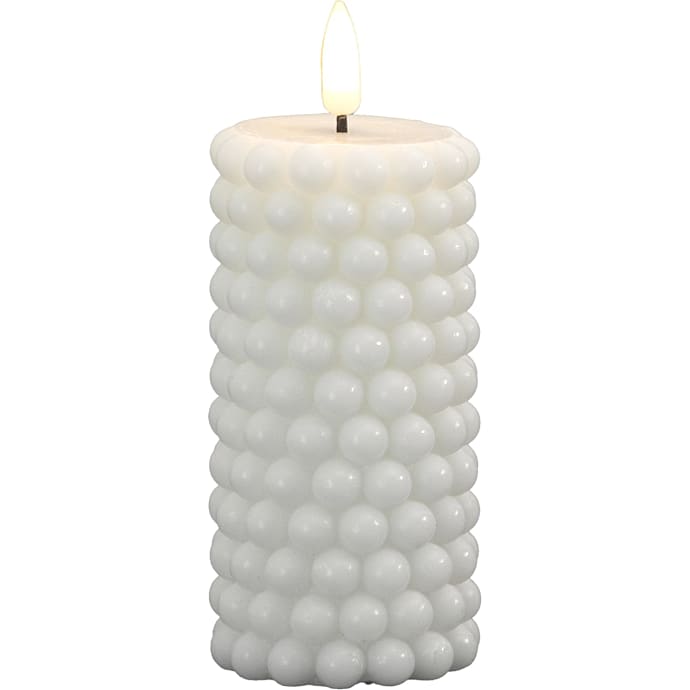 Windsor LED Bloklys med knopper 6x12,5 cm hvid