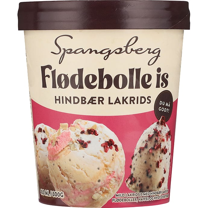 Mælkeis m. hindbær/lakrids flødeboller