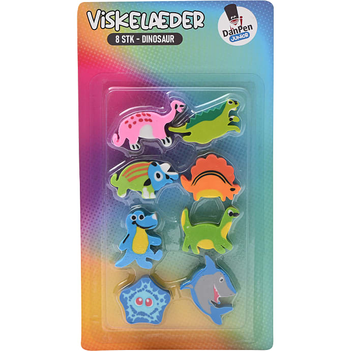 Danpen Junior Viskelædere dinosaur 8-pak