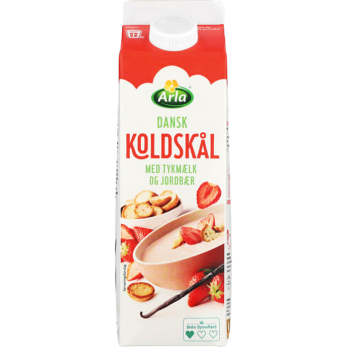 Koldskål m. tykmælk og jordbær 1,8% fedt